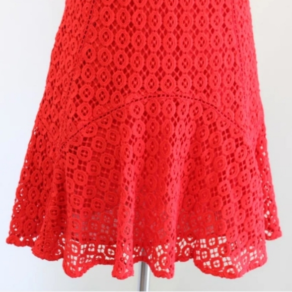 Anthropology San & Soni Women's Red Lace Dress Size 8 NWOT - Picture 3 of 16